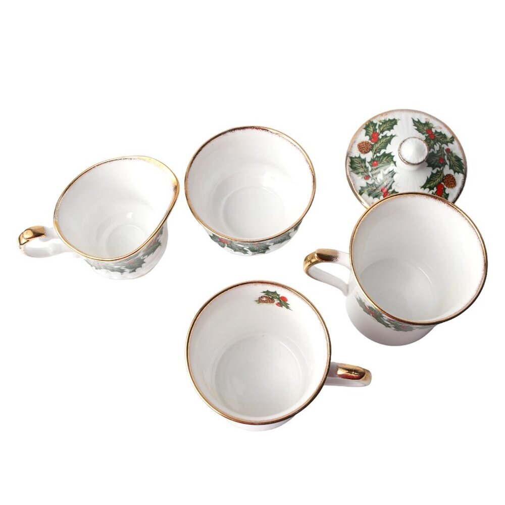 Vintage Queens Rosina Yuletide Christmas Tea Coffee Mug Creamer Sugar Bowl China - Picture 8 of 10